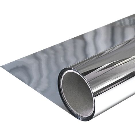 Film miroir argenté pour vitres 50x50 cm - Film adhésif préservant l'intimité  Film de protection solaire résistant à la chaleur pour une utilisation intérieure  Film pour vitres offrant une protectio (1/5)