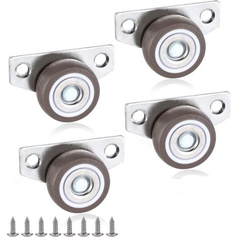 Bardusch-4 roulettes latérales fixes 32 mm gris foncé, montage latéral tiroirs/lits/petits meubles (1/5)