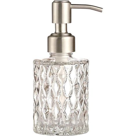 Distributeur de savon rechargeable en verre vintage avec pompe galvanisée, style 2 (1/5)