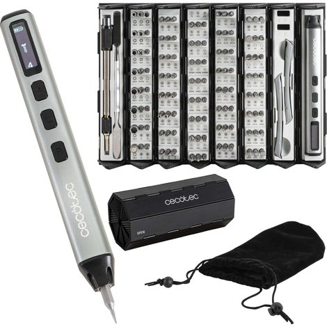 [PRODOTTO USATO] Cecotec Cacciavite elettrico PrecissionGyro 5000 Infinity Auto, Kit di cacciaviti di precisione 128 pezzi, punte multiple incluse, custodia, magnetizzatore integrato