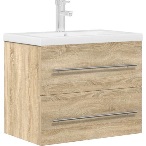 Maison Exclusive - 2-tlg. Badmöbel-Set Sonoma-Eiche Holzwerkstoff