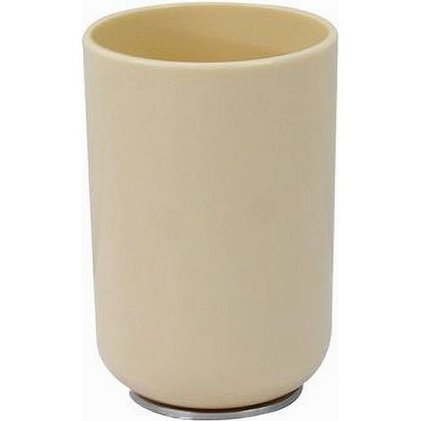 Trade Shop - Cepillo De Dientes Vaso Beige Plata Accesorios De Baño 79882 - (1/2)