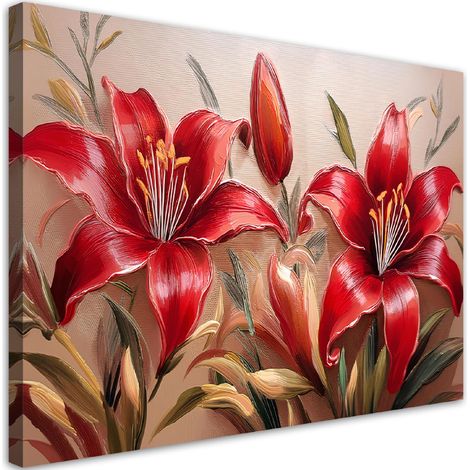 Tableau déco Lys Rouge Fleurs Plantes 60x40 (1/5)