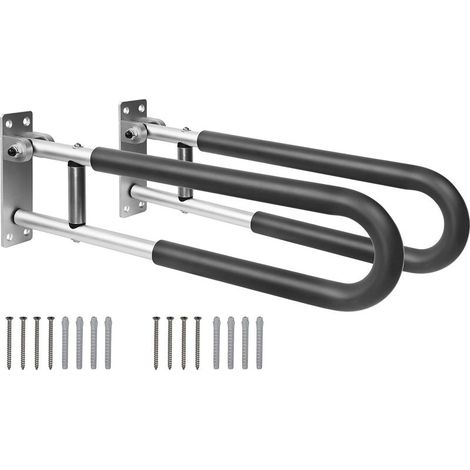 PEPE Mobility Barre d’Appui WC (x2 Unités), Relevable et Rembourrée avec Porte-Rouleau, Barre de Maintien Sécurité, Toilette Handicapé PMR (1/5)