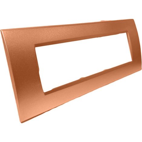 Placchetta per interruttore a 7 posti arancio cassetta 507 compatibile con bticino living light supporto cover (1/2)