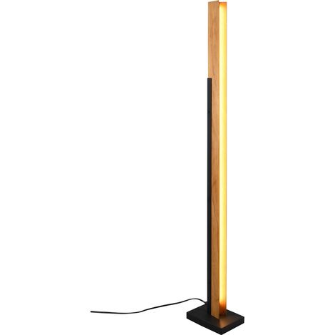 Lampada da terra LED, legno e metallo, nero, H 120 cm, Kerala (1/5)