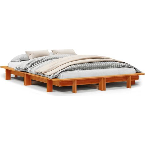 Maison Exclusive - Letto senza Materasso Marrone Cera 140x190 cm in Legno di Pino
