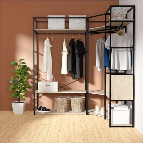Set di 3 appendiabiti in legno e metallo JUNE