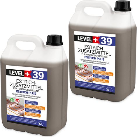 LEVEL+ Estrichzusatzmittel für Heizestrich Betonzusatz Zementestrich L+39 - 10L