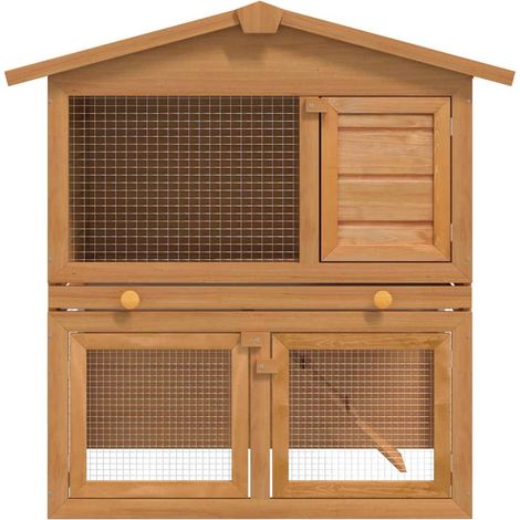 Maison Exclusive - Conigliera all'Aperto Gabbia Piccoli Animali 3 Porte Legno (1/5)