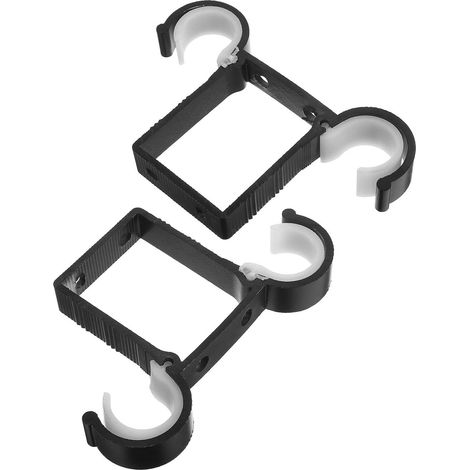 Supports de Tringle à Rideaux Doubles Gain de Place en Alliage D'aluminium Noir, Design Moderne et Résistant à l'usure, Lot de 2pcs pour Fixation Plafond (1/5)