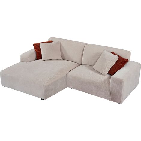 Divano in Velluto a coste Beige - Angolo a sinistra - TIRONO di Maison Céphy (1/5)