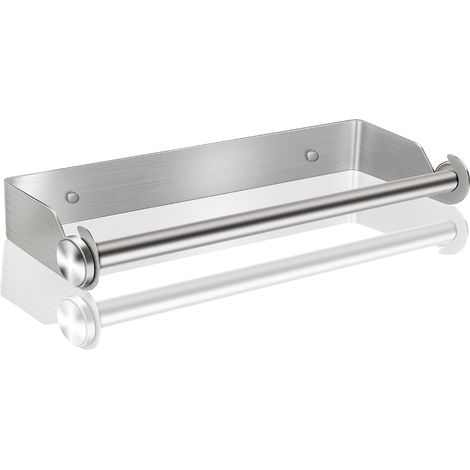 Porte Rouleau de Cuisine sans perçage,Porte Sopalin de Cuisine Mural, Porte Essuie Tout de Papier en Acier Inoxydable,Distributeur de Rouleau(Argent) (1/5)
