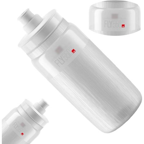 Elite FLY TEX Flasche, transparent graues Logo, 550 ml, superleicht, 51 Gramm (1/3)