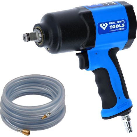 BRILLIANT TOOLS Druckluft-Schlagschrauber 1/2" 1.450 Nm inkl. PVC-Gewebeschlauch