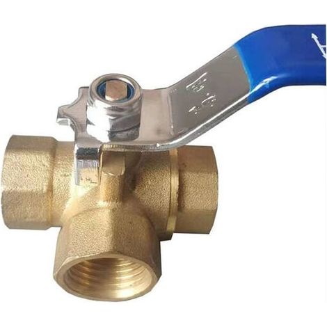 Candyse Vanne à 3 Voies,Vanne Bille Laiton 1/2",Trois Voies En Laiton Adaptateur Valve Connecteur À Billes Macaron (1/5)