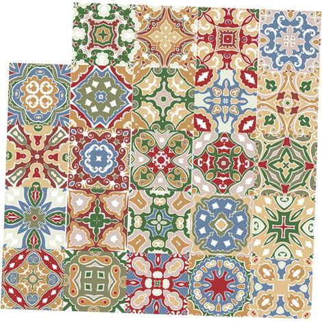 Pièces Autocollant Mural De Carrelage Rétro Décor Rétro Carreaux Auto-Adhésifs Dosseret Carrelage Autocollants De Carrelage Peler Et Coller Dosseret Peler Et Coller Carreaux (1/5)