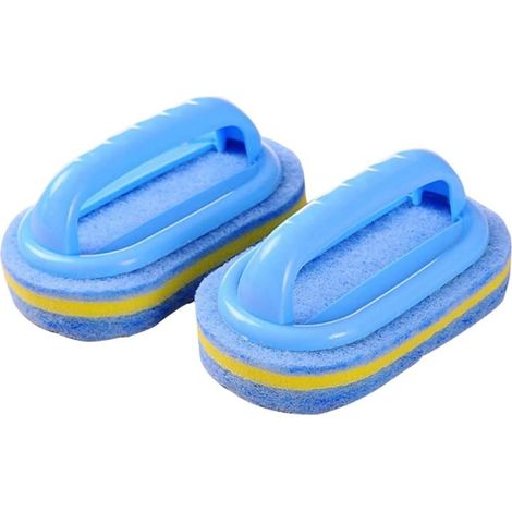 Brosse éponge - Lot de 2 brosses éponge de nettoyage de salle de bain avec éponge à récurer (1/5)