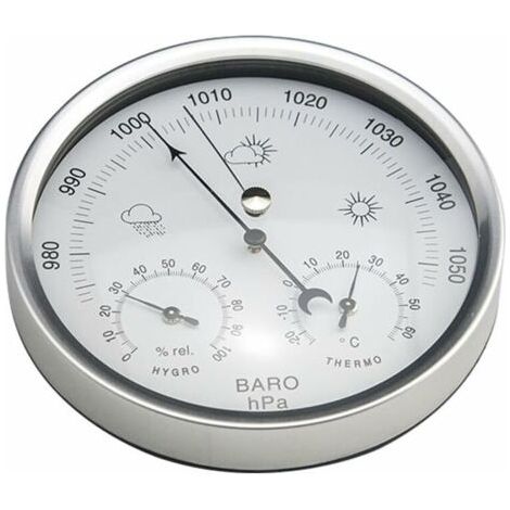 Station météo baromètre à cadran analogique avec thermomètre hygromètre mesures de pression atmosphérique simplicité et facile à lire--TRIMEC (1/4)