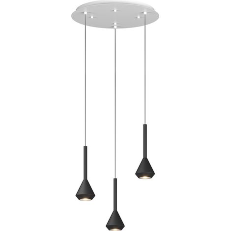 Lampadario Moderno Aygo Metallo Bianco E Nero 3 Luci Gu10