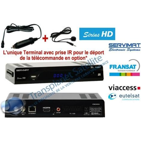 Récepteur HD - SERVIMAT - SIRIUS III - Fransat - Allume-cigare - Infrarouge - HDMI offert