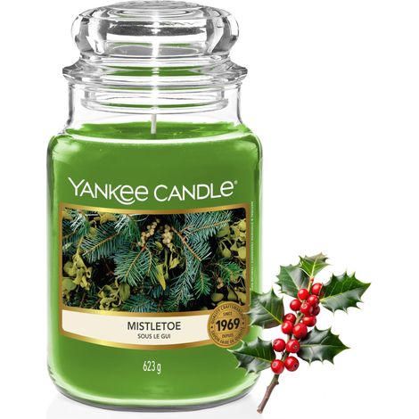 Bougie parfumée Grande bougie en pot Sous le Gui Bougies à combustion longue jusqu'à 150 heures Cadeaux de Noël parfaits pour les femmes (1/5)
