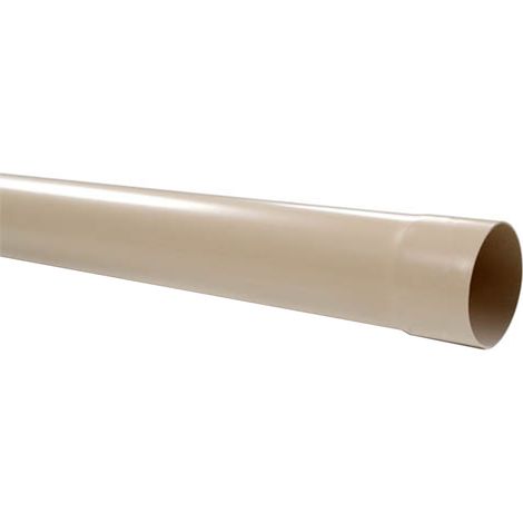 First Plast – Tube de descente gouttière Ø80 sable 4 m – Raccord PVC pour évacuation d'eau – Résistant aux intempéries – Montage facile par collage (1/2)