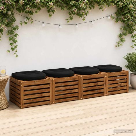 vidaXL 4-Piece Seat Cushions 4 pcs 100% Polyester Black 45 x 45 x 5 cm (1/5)