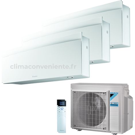 Climatiseur Trial Split Réversible Daikin Emura 3 A+++/A++ 9000+9000+12000 BTU Inverter Wi-Fi (3MXM68A + 2xFTXJ25AW + FTXJ35AW)