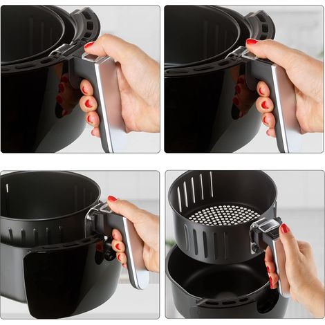 Friteuse sans huile 9-en-1 – 3,6 L – 1500 W – Écran tactile – 6 programmes – Noir – Idéal pour friture, grillade et cuisson (1/3)