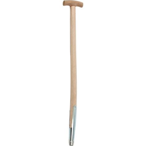Manche de fourche à bêche en bois de frêne non traité – Longueur 850 mm – Largeur 36 mm – Poignée en T incurvée pour confort