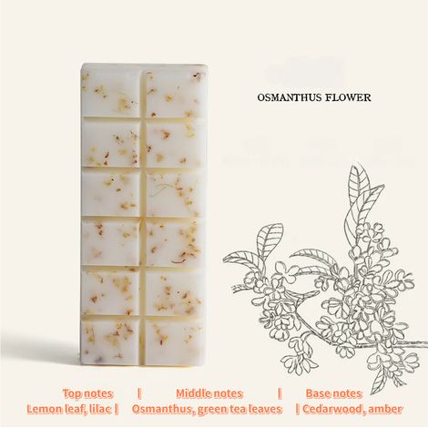 Briques parfumées artisanales à base de cire de soja et d'extraits de plantes, recharge pour brûle-parfum (12 briques / env. 72 g) - Osmanthus (1/5)