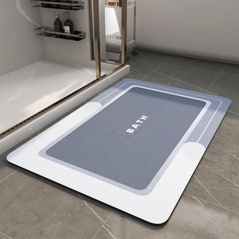 Household quick-drying bathroom/toilet anti-slip mat, fast-absorbing floor mat, hotel indoor toilet mat, washable - BATH - light gray - 40600.3CM
