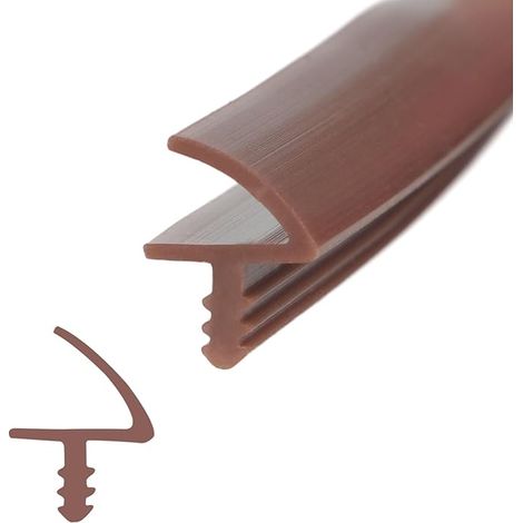 Joint de porte en bois, joint de porte intérieure pour isolation phonique et éviter les collisions, pour rainure de 3,3 mm et pliage de 11 mm (marron, 25 m) (1/5)