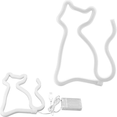Néon chat – lumière violette – USB / batterie – décoration fête / mariage / anniversaire (1/5)
