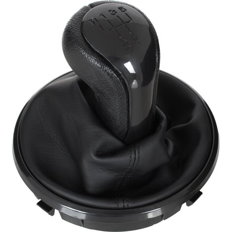 Pomello del cambio nero + cuffia per Skoda Fabia II 07-12 (1/5)