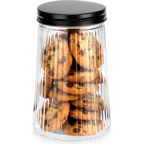 Recipiente de vidrio para productos a granel con tapa, 1 litro.