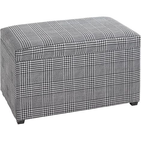 HAKU Möbel Cassapanca per sedili nero, bianco, MDF, tessuto - Dim. L 65 cm x A 42 cm x P 40 cm, Stile Boemo (1/5)