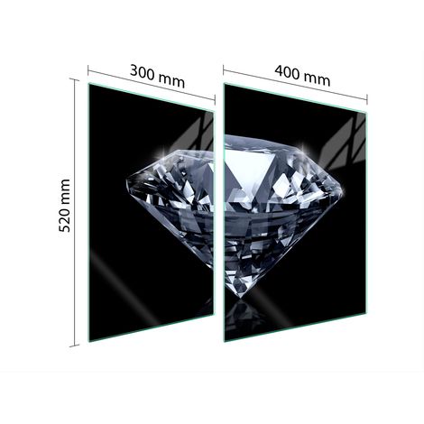 PLAQUE DE PROTECTION EN VERRE POUR POÊLE 70x52 DIAMANT (1/5)