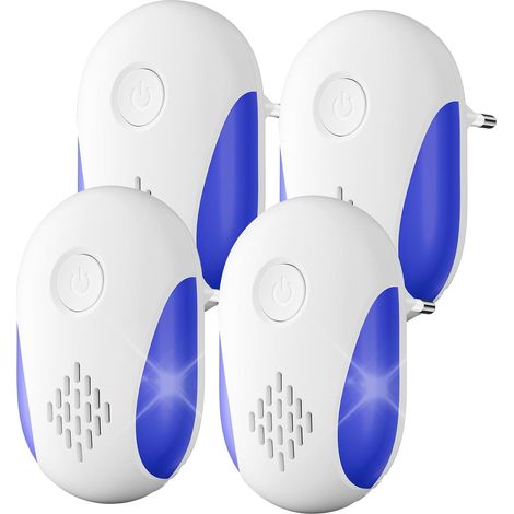 Dispositivo repellente a ultrasuoni per topi e ratti, confezione da 4, potente dispositivo a ultrasuoni per il controllo dei parassiti, efficace per respingere topi, ratti, roditori, ragni e altri par (1/5)