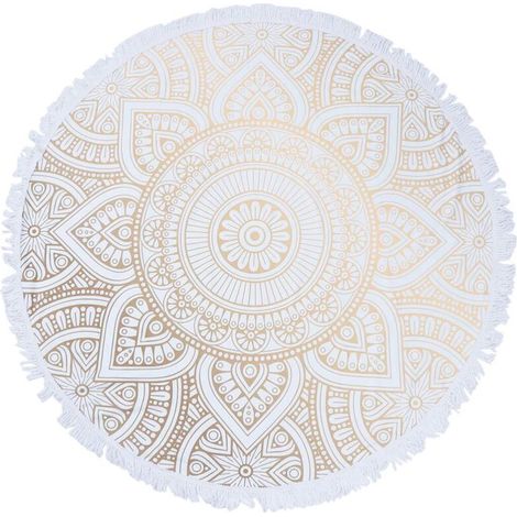 Serviette De Plage Ronde - Microfibre - Séchage Rapide - Pour Plage Yoga Pique-Nique - 150 Cm - 1 Pièce (1/5)