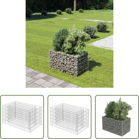 Jardinière - Lit surélevé à gabion Acier galvanisé 90x50x50 cm (1/5)
