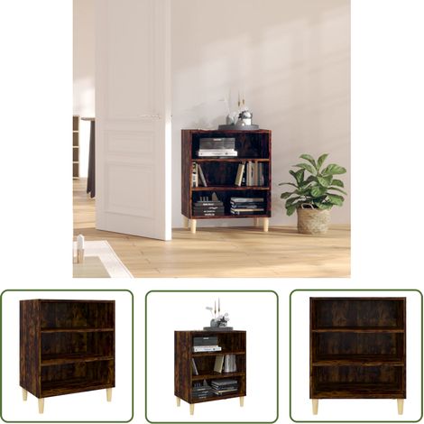 The Living Store Sideboard Räuchereiche 57x35x70 cm Holzwerkstoff - Schreibtisch - Wohnzimmerregal - Bücherregale - Holzmöbel - Sideboard (1/5)