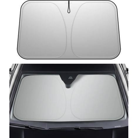 Pare-Soleil Pliable Universel pour Pare-Brise Intérieur de Voiture [Pochette Incluse] Contre Les Rayons UV et Chaleur, Pare-Soleil Avant pour Hatchbacks et Berlines (140 × 80 cm) (1/5)
