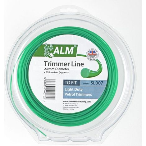 ALM Manufacturing SL007 Light-Duty Petrol Trimmer Line – 2.0mm x 126m, Durable and High-Performance String for Lawn Trimming (1/2)