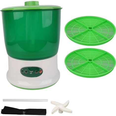 Germinador de legumbres de gran capacidad, apto para uso alimentario, de alta seguridad, con pulverizador de 360°, kit de germinación de uso generalizado, enchufe británico de 220 V. (1/5)