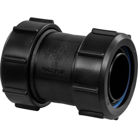 McAlpine Black Multifit Straight Connector 1.25" S28M-BL (1/3)