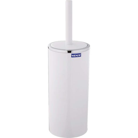 WENKO Portascopino WC Inca bianco, ABS, 10.5 x 34 x 10.5 cm, Bianco