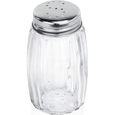 Salière Ø 3,5 cm H 7 cm inox verre bouchon chromé - Was Germany