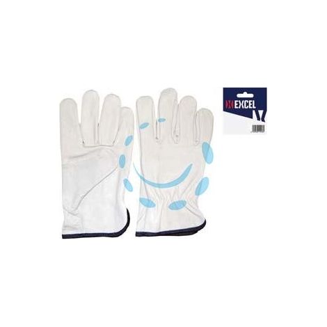 GUANTI DA LAVORO IN PELLE BOVINA BIANCO - tg.11